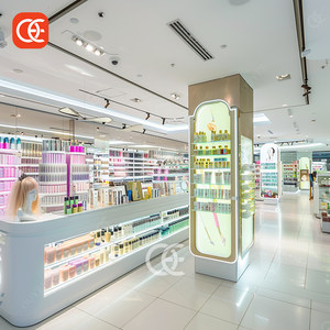 Présentoir de magasin de cosmétiques de luxe Présentoir de parfum à lumière LED Présentoir mural en ardoise pour perruques Magasin de cheveux de beauté - Product Image 1