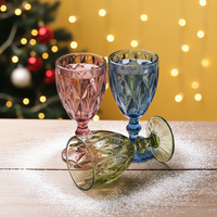 Vente directe usine – Verre à vin rouge moderne de luxe 240 ml, transparent, couleur originale, épaissi, pour gobelet bleu, vert, rose