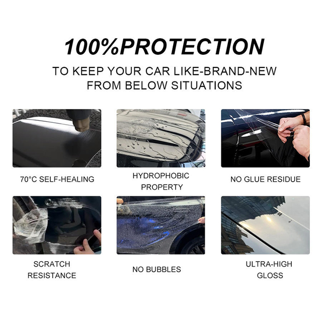 Aging Resistant Thickened Design Ppf Paint protection Film Pre Cut Paint protection Film High clear for Exterior