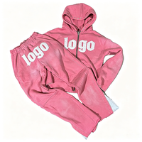 Ensemble de survêtement rose vif avec logo surdimensionné, ensemble de survêtement à capuche et jogging pour femme en 2 pièces pour un style streetwear, tenues décontractées tendance