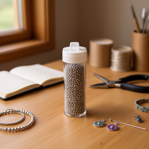 Il perline di colore argento da 4 mm per la creazione di gioielli e l'artigianato - Product Image 2