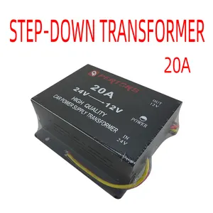 Qpertores transformador 20a 24v para baixo 12v, transformador de áudio de carro