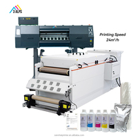 Mesin Cetak Transfer Panas Tipe Inkjet DTF A1 yang Tahan Lama dengan Penggoyang Bubuk & Pengering untuk Kaos Kain Katun 5 Kepala