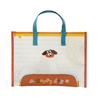 Bolsa de malla para documentos con diseño de perro de dibujos animados, impermeable, tamaño A4, carpeta de archivos, bolsa de almacenamiento transparente para papelería, transparente, al por mayor