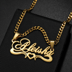 Nom personnalisé collier chaîne créative en acier inoxydable collier cadeau personnalisé pour femmes hommes Uionen 1979 - Product Image 2