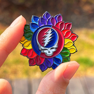 Wholesale Bulk Soft Hard Enamel Pin Manufacturer Souvenir Promotional Gift Grateful Dead Metal Custom Hard Enamel Lapel Pin