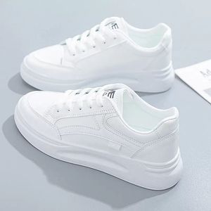 Zapatillas deportivas casuales de moda para mujer 2025, nuevas, blancas, con suela gruesa, estilo Ins, versátiles para estudiantes, con cordones, tendencia de moda para caminar en otoño. - Product Image 2
