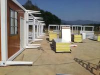 Logement temporaire sur chantier, maison conteneur démontable, salle mobile ondulée pour usage bureautique, résistance aux tremblements de terre