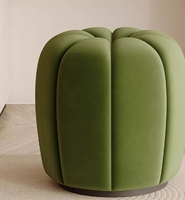 Tabouret de maquillage blanc rond avec rangement, pouf de salon rond