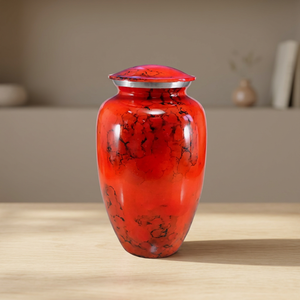 Urne funéraire européenne en laiton rouge pour adulte, souvenir commémoratif, vase de cercueil gravé, nom personnalisé, écologique, pour affichage à domicile, style indien - Product Image 3