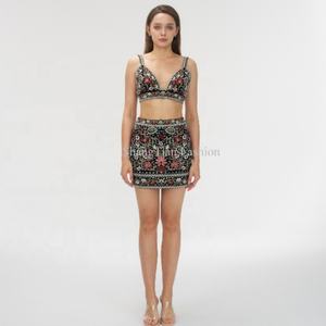Minifalda de Verano Estilo Bohemio para Mujer, con Bordado Elaborado, Corte en A - Product Image 3
