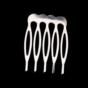5 8 10 denti 4cm metallo bianco oro ottone fermaglio per capelli pettini logo personalizzato - Product Image 6