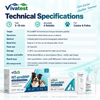 Kit de test NT-proBNP pour chiens et chats, biomarqueur cardiaque, insuffisance cardiaque, dépistage vétérinaire rapide, certifié CE, durée de conservation de 2 ans