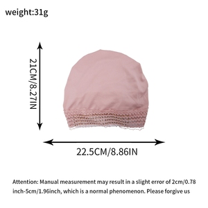 Pañuelos para la Cabeza <span class=keywords><strong>de</strong></span> 4 Colores, Turbantes Elásticos <span class=keywords><strong>de</strong></span> Seda, Algodón, Encaje y Poliéster, Bandanas - Product Image 6