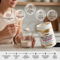 Poudre de supplément alimentaire en gros, marque privée personnalisée, anti-âge, pour la beauté de la peau, des cheveux et des ongles, peptides de collagène multi-saveurs OEM