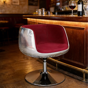 Chaises <span class=keywords><strong>de</strong></span> <span class=keywords><strong>bar</strong></span> pivotantes <span class=keywords><strong>de</strong></span> style <span class=keywords><strong>industriel</strong></span> LOFT en cuir véritable et aluminium <span class=keywords><strong>de</strong></span> haute qualité pour salle à manger, café, tabouret - Product Image 1