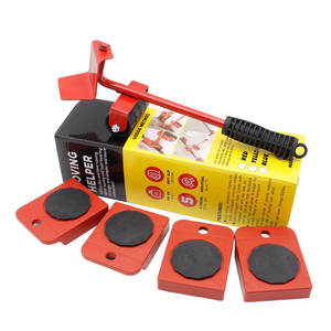 Juego de 5 Herramientas de Acero con Ruedas y Agarre para Mudanzas, Color Rojo, para Transporte Doméstico - Product Image 1