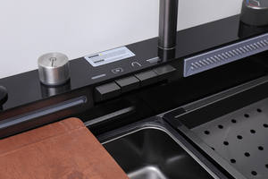 Lava-loica Em Aco Inoxidavel Venta al por mayor Fregadero de cocina negro Grifo extraíble Fregadero de <span class=keywords><strong>cascada</strong></span> Fregaderos de cocina individuales de apartamento moderno - Product Image 3