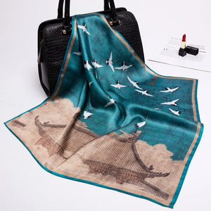 Pañuelo Cuadrado de Chifón Personalizado de 90 cm para Mujer, Pañuelo Grande para la Cabeza, Hiyab Musulmán, Bandana para Decoración del Cabello - Product Image 2