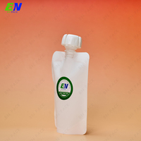 Personnalisé 50 100 ml Eco Biodégradable Bouchon À Vis Squeeze Buse Sac pour Liquide Réutilisable Recharge Bec D'emballage Organique Bébé Alimentaire Poche