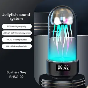 Groothandel Draadloze Slimme Draagbare Bureaulamp Lava Lamp Blauwe Tand Kwallen Speaker Met Usb Lading