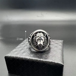 Hip Hop Stainless Steel Jewelry Fashion Punk lion Finger <b>Rings</b> <b>for</b> <b>Men</b> - Product Image 3