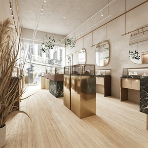 Jewelry <b>Watch</b> Luxury Goods Shop Interior Design Full Room Customization Glass Display Cabinet Jewelry Showcase Store Decoration - Product Image 4