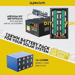 Apexium DIY 280 pil kutusu pro kiti durumda ucuz fiyat yeni stok 48v 280ah lifepo4 hücreleri lityum pil kutusu ile 16s 48v 200a bms - Product Image 2