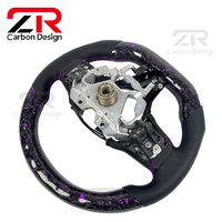 Accessoires intérieurs pour voiture Infiniti Q60 Q50 QX55, volant de course en cuir perforé en fibre de carbone forgée avec LED RPM
