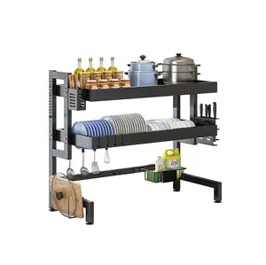 The New Product Kitchen Stands Dish Drain Rack and Clothes Rack of The Sink Storage Organizer on The Two Layer Iron Carbon Steel