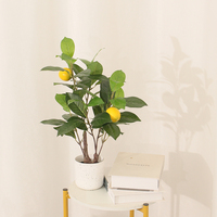 JWS3898 Realistische Mini Kunstmatige Citroenboom 50cm Gepotte Kunststof Ecologische Kunstfruitplant Keuken Eettafel Restaurant