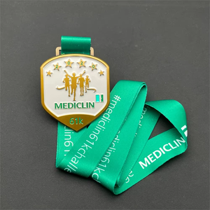 Medaglia Personalizzata a Forma di Cervello con Smalto Geometrico e Cordino Rosso per Corsa Benefica a Supporto della Consapevolezza sul Denti di Cervello - Product Image 5