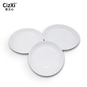 Placa de cerámica para sopa profunda, placa de cerámica redonda con impresión personalizada, color blanco liso, barata, reutilizable, fabricante de China, alta calidad