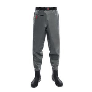 Flexible Confort Gris Léger Nylon Imperméable Camping En Plein Air Agriculture Nettoyage Travail Taille Wader Pantalon avec <span class=keywords><strong>Bottes</strong></span> en PVC - Product Image 1