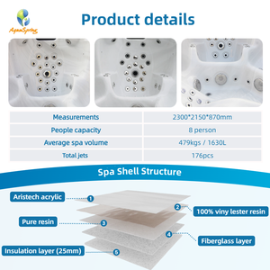 Aquaspring Spa de Luxe Extérieur avec <span class=keywords><strong>Jacuzzi</strong></span> et Massage, Meilleure Qualité, en Acrylique, Système <span class=keywords><strong>Balboa</strong></span> - Product Image 3