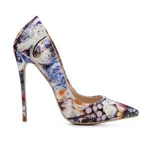 <span class=keywords><strong>Zapatos</strong></span> de vestir rojos para <span class=keywords><strong>mujer</strong></span> gris tacón bajo negro flor estampado <span class=keywords><strong>charol</strong></span> - Product Image 1