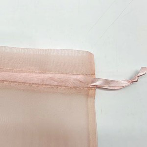 Pochette en <span class=keywords><strong>organza</strong></span> de soie personnalisée avec cordon de serrage, rose, luxe, pour le rangement de parfums et de cosmétiques, sac cadeau pour mariage - Product Image 3