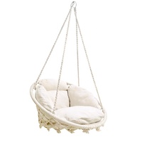 Nouvelle Arrivée Balançoires Macramé Modernes et Confortables avec Coussins Complets pour Patio, Balcon, Cour et Parc, Capacité de Charge de 160 kg