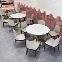 Chine pizza cafétéria hôtel luxe marbre granit café thé boutique en cuir carré café restaurant meubles table et chaise ensemble