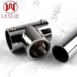 Soporte de Riel para Ropa de Aleación de Zinc Leslie, Asa Redonda Ovalada, Montaje en Pared, Herraje para Armario, para Tubos de 16, 19, 25 y 32 mm - Product Image 3