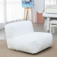 Muestra disponible para sala de estar, sofás de puf para interiores, silla de PUF esponjosa de piel sintética suave y duradera para adultos y niños