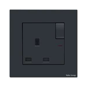 Prise murale britannique à 3 trous avec panneau tactile PC 250V 13A, 1 interrupteur, IP20, 86x86mm - Product Image 5