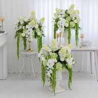 Arrangement floral de mariage fait main, bouquet de lys calla artificiels, rose blanche, rose verte, hortensia, boule de fleurs de 60 cm, décoration de centre de table