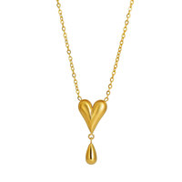 Collares Románticos 2026, Joyería Hipoalergénica de Acero Inoxidable 316L, Chapado en Oro PVD de 18k, Collar con Forma de Corazón y Lágrima para Mujer