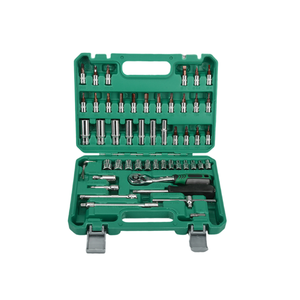 53-Piece <strong>Automotive</strong> <strong>Tool</strong> Kit with Green Hard Case OEM Customized Ratchet Wrench &amp; Socket for Car Repair - Product Image 1