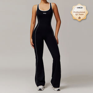 Conjunto Deportivo <span class=keywords><strong>de</strong></span> Nailon Personalizado con Contraste, Ropa Deportiva, Body <span class=keywords><strong>de</strong></span> Una Pieza para Mujer, Monos sin Espalda - Product Image 3