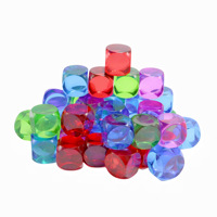 Vente en gros de dés polyédriques en plastique transparent de couleur personnalisée, D6 à 6 faces, coins arrondis, 16 mm, 20 mm, 22 mm, dés vierges pour jeux de rôle et de société