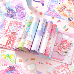 Livre d'autocollants SIMNO Kawaii <span class=keywords><strong>Anime</strong></span> Dress-Up – 35 pages d'autocollants mignons de mode et de maquillage pour journalisation et jeu - Product Image 4