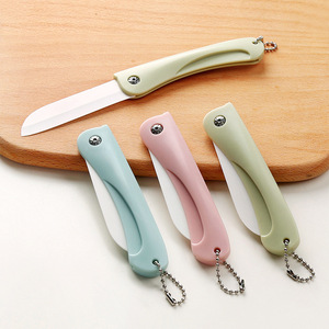 Ceramic Fruit Knife Foldable Portable Peeler For Kitchen Use Light Green Light Blue Light Pink - Product Image 1