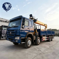 Nouvelle grue montée sur camion Sinotruk Howo 8x4/6x4 à flèche droite, capacité de 16 tonnes, moteur Weichai, pour la construction, le levage et le transport